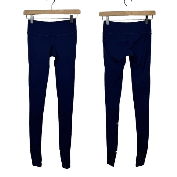 Splits59 Womens Navy Blue Mid Rise Tendu Grip Performance Stirrup Leggings - Picture 11 of 12